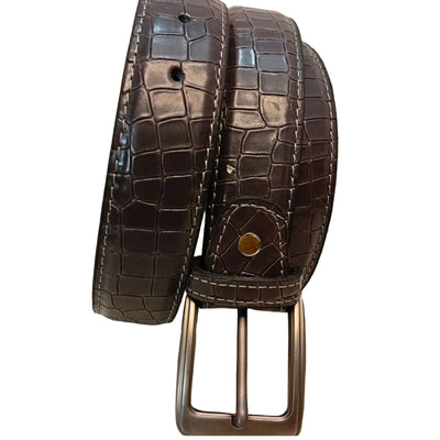 Crocodile Style Leather Belt
