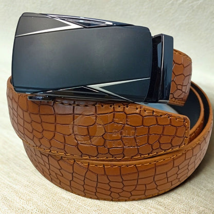 Crocodile Style Leather Belt | The Bold Vogue