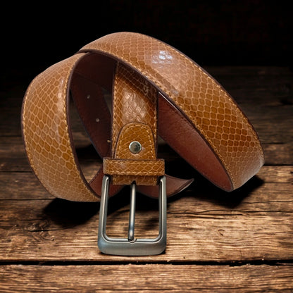 Crocodile Style Leather Belt | The Bold Vogue