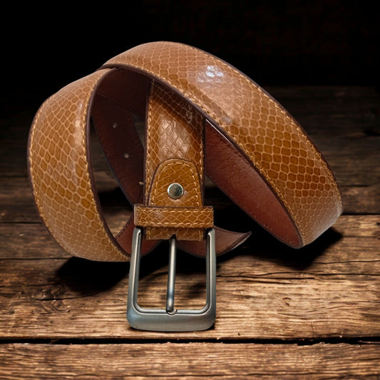 Crocodile Style Leather Belt | The Bold Vogue