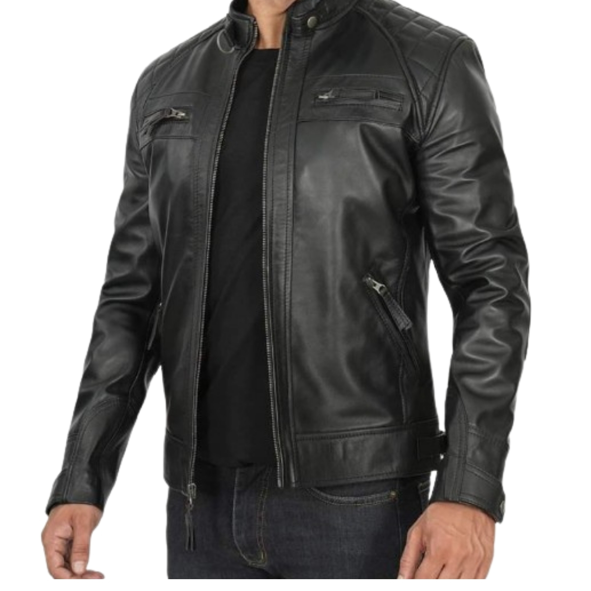 Premium Leather Jacket - Checks - Hover